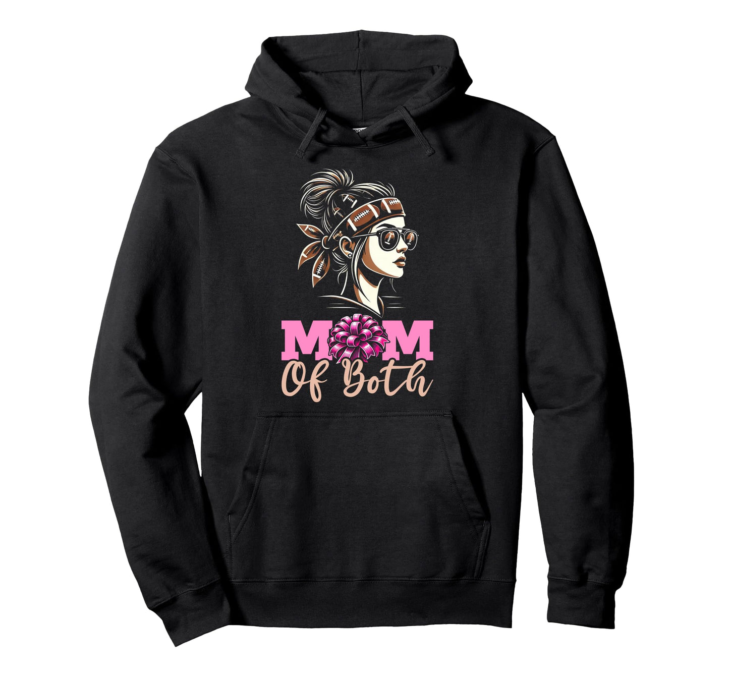 Mom Both Football Cheerleading Cheer Hoodie - Fun Novelty Design Unisex - T-Shirt, Sweatshirt, Hoodie