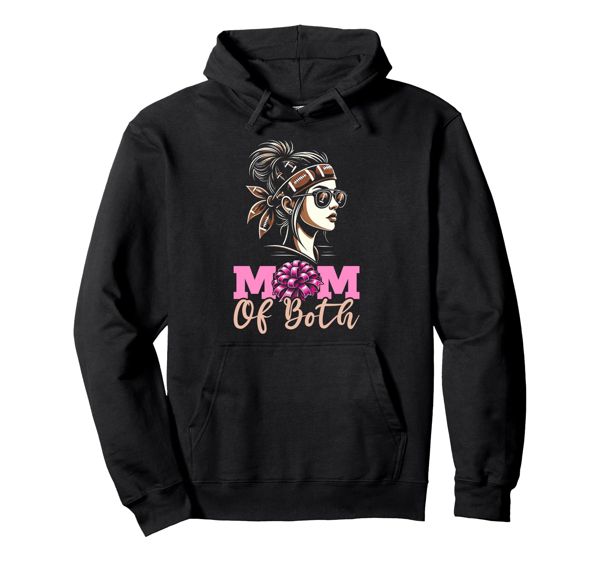 Mom Both Football Cheerleading Cheer Hoodie - Fun Novelty Design Unisex - T-Shirt, Sweatshirt, Hoodie