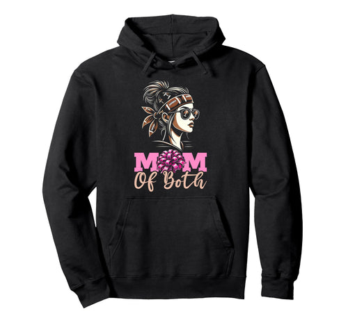 Mom Both Football Cheerleading Cheer Hoodie - Fun Novelty Design Unisex - T-Shirt, Sweatshirt, Hoodie