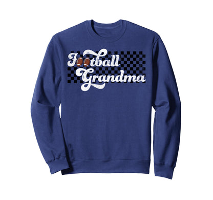 Football Grandma Checkered Sweatshirt - Casual Everyday Wear for Adults - T-Shirt, Sweatshirt, Hoodie