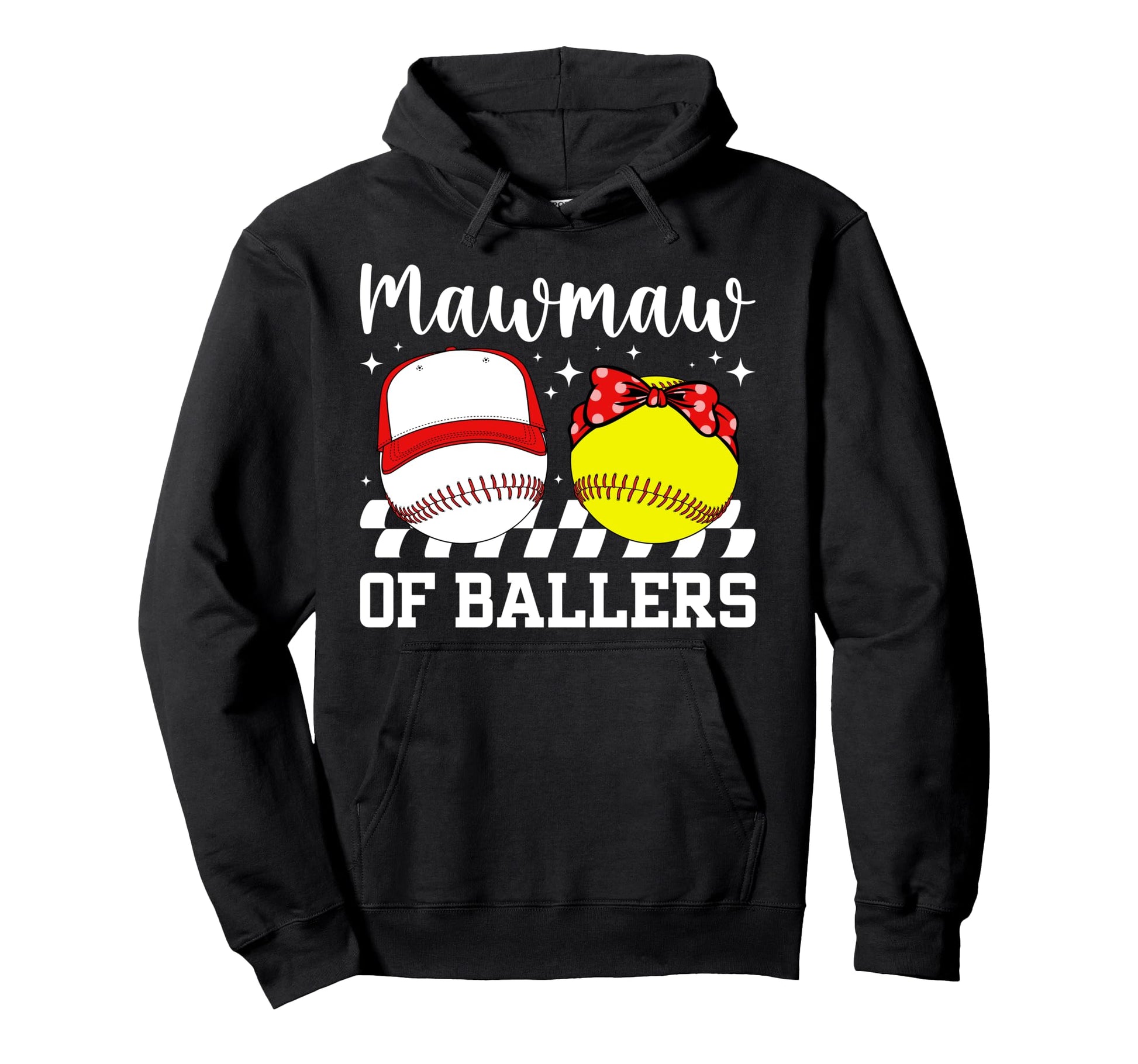 Mawmaw Ballers Baseball Softball Mawmaw Hoodie - Unique Graphic Unisex - T-Shirt, Sweatshirt, Hoodie