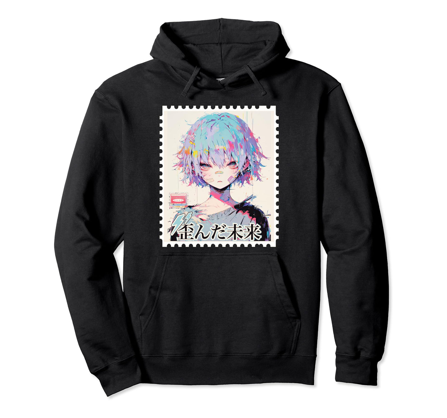 Emo Anti Social Anime Glitch Y2K Japanese Hoodie - Minimalist Print Unisex - T-Shirt, Sweatshirt, Hoodie