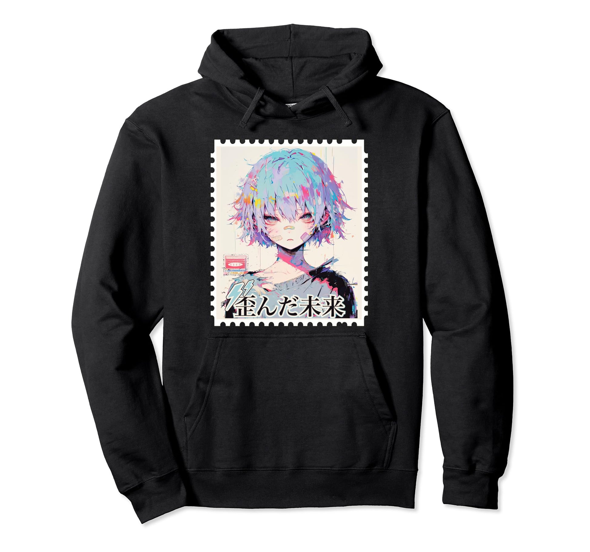Emo Anti Social Anime Glitch Y2K Japanese Hoodie - Minimalist Print Unisex - T-Shirt, Sweatshirt, Hoodie
