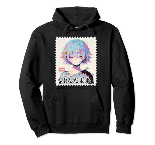 Emo Anti Social Anime Glitch Y2K Japanese Hoodie - Minimalist Print Unisex - T-Shirt, Sweatshirt, Hoodie