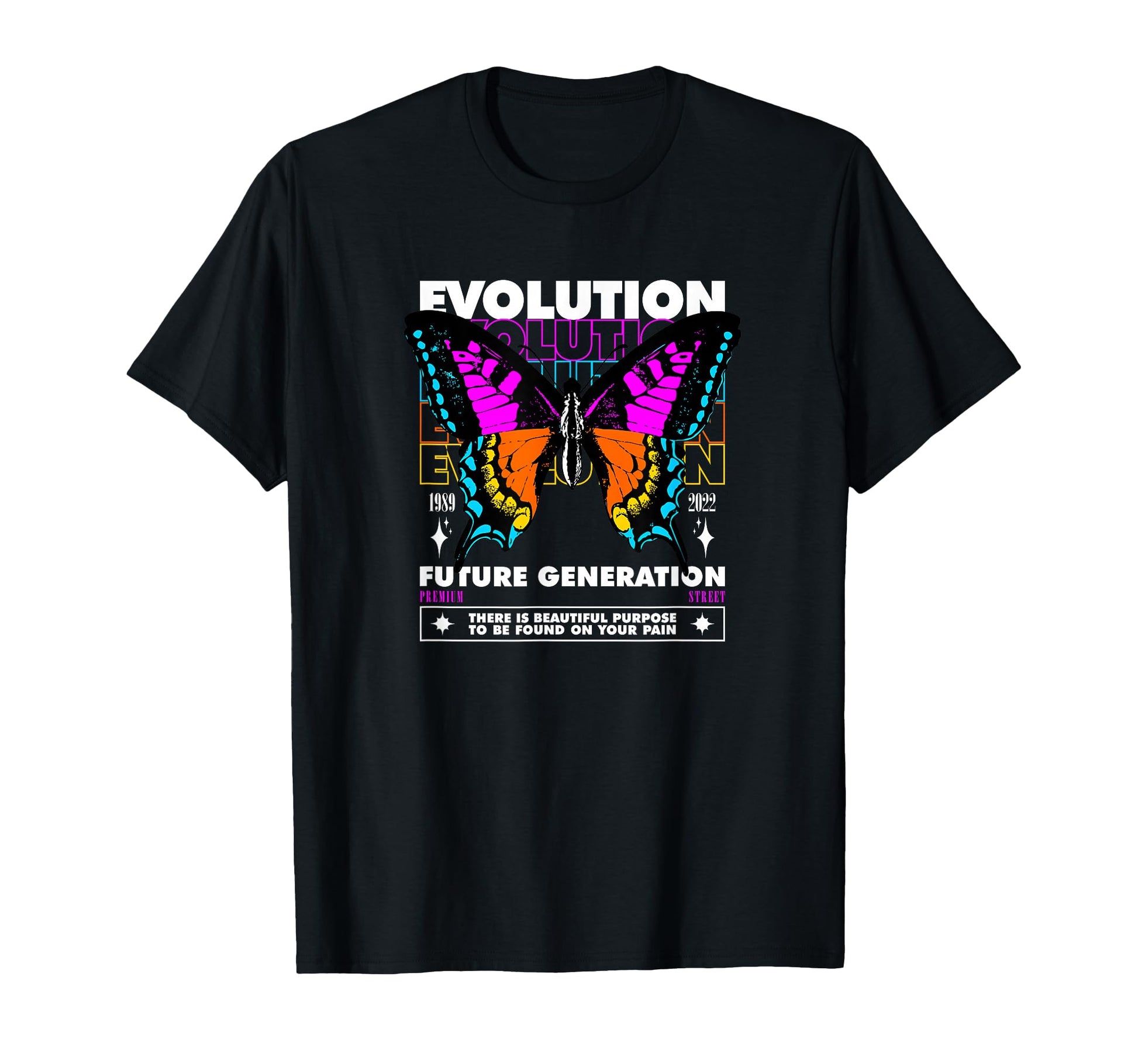 Butterfly Evolution Y2K Grunge T-Shirt - Trendy Graphic for Adults - T-Shirt, Sweatshirt, Hoodie