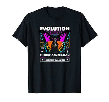 Butterfly Evolution Y2K Grunge T-Shirt - Trendy Graphic for Adults - T-Shirt, Sweatshirt, Hoodie