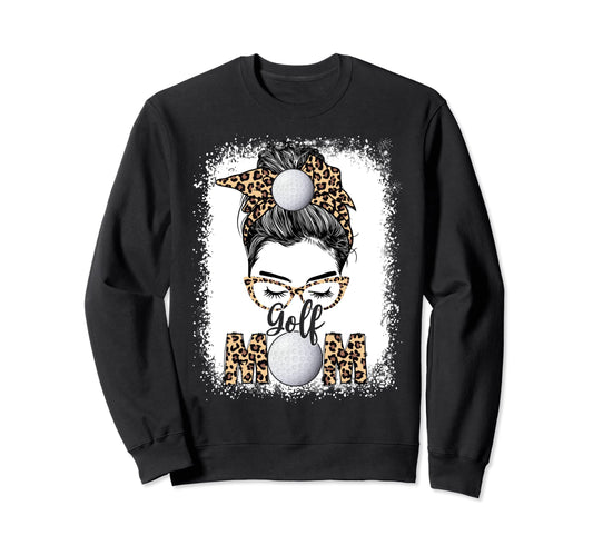 Golf Mom Game Day Messy Bun Sweatshirt - Casual Everyday Wear Men Women - T-Shirt, Sweatshirt, Hoodie