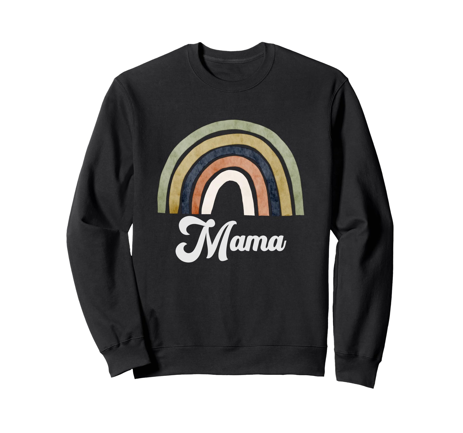 Boho Rainbow Mama Mother Mom Olive Sweatshirt - Minimalist Print Men Women - T-Shirt, Sweatshirt, Hoodie