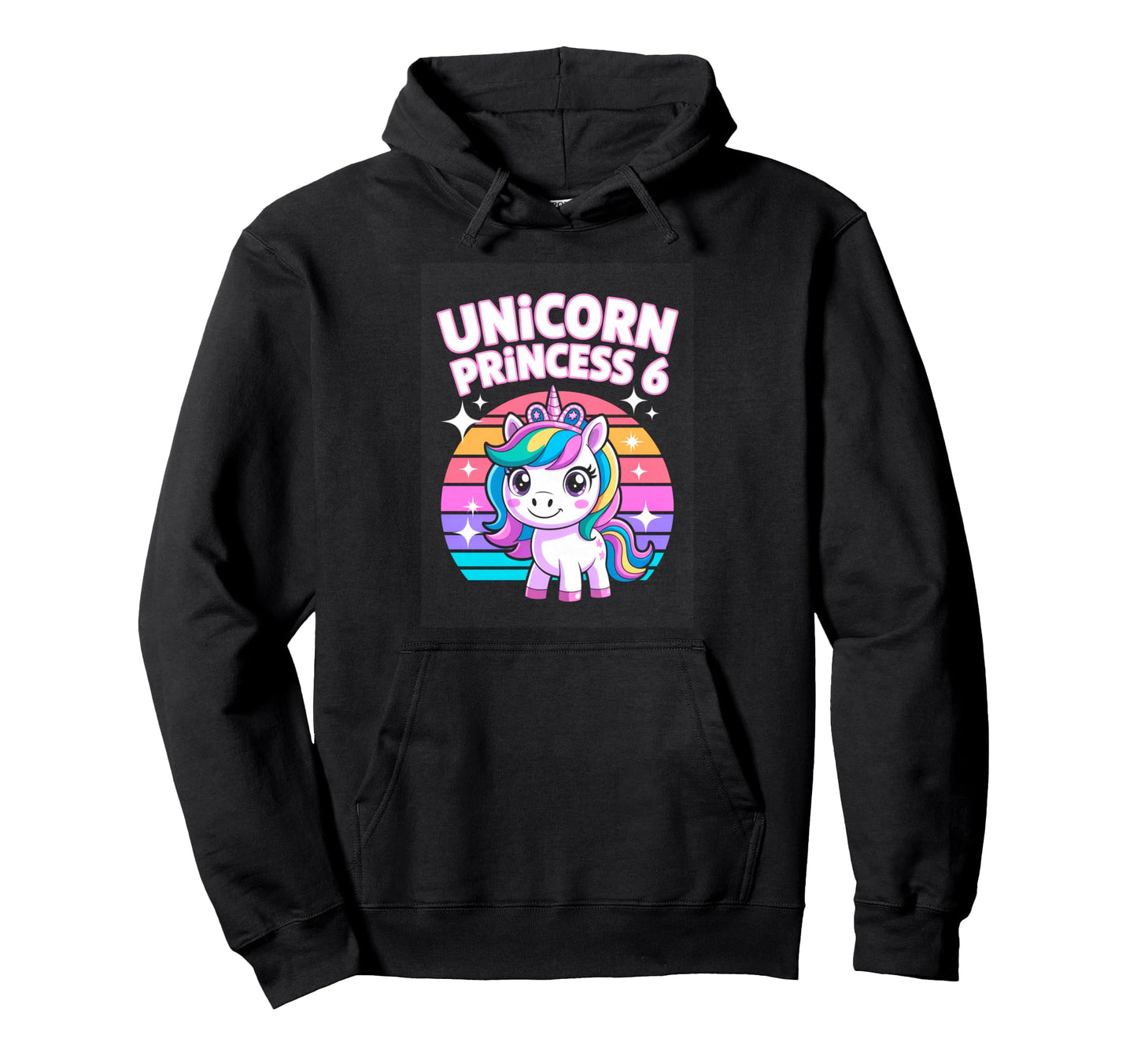 Unicorn Princess 6 Rainbow Unicorn Sixth Hoodie - Aesthetic Graphic Unisex - T-Shirt, Sweatshirt, Hoodie