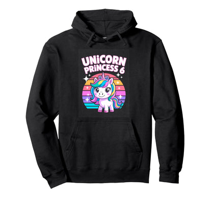 Unicorn Princess 6 Rainbow Unicorn Sixth Hoodie - Aesthetic Graphic Unisex - T-Shirt, Sweatshirt, Hoodie