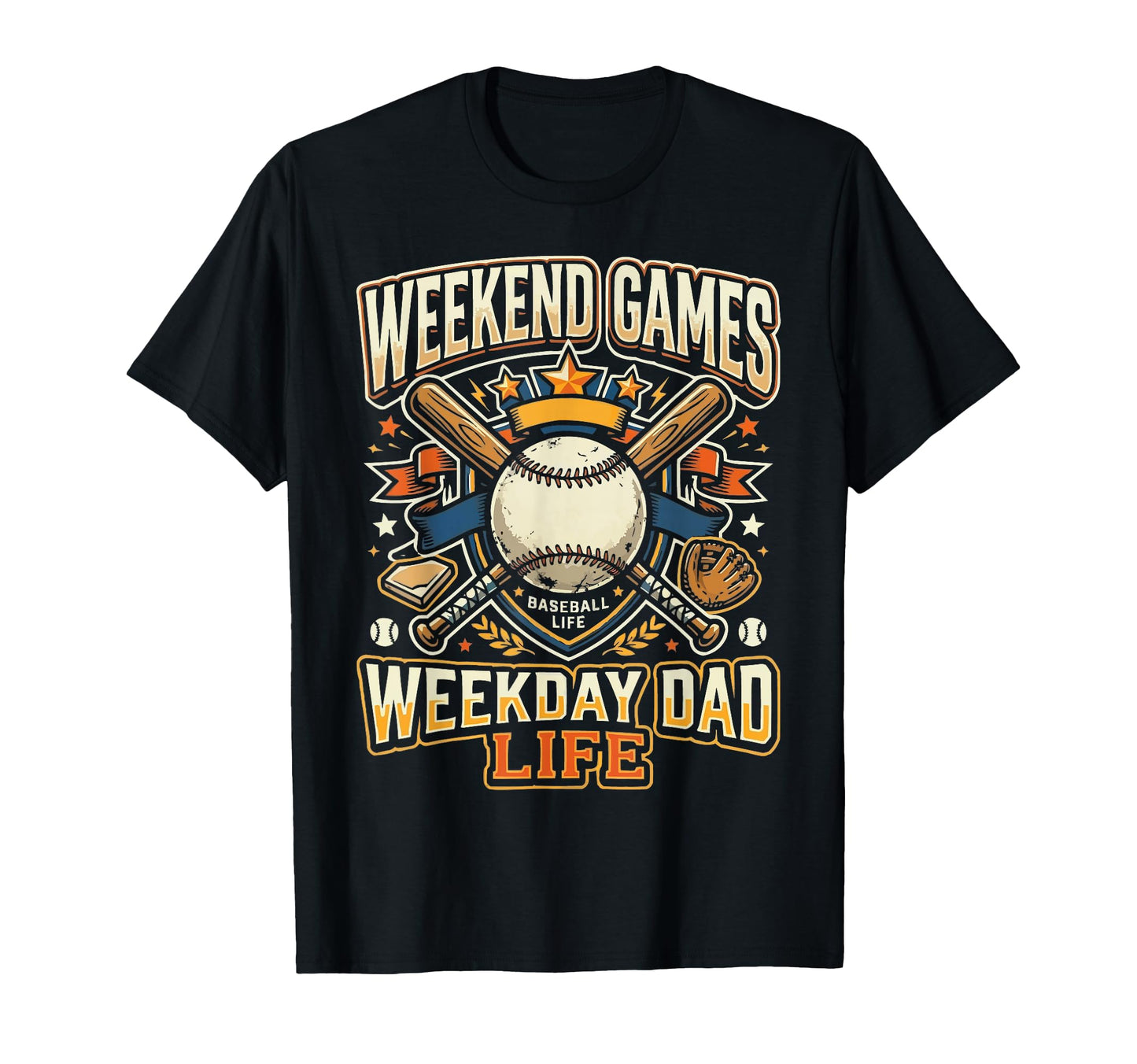Baseball Dad Baseballer Daddy T-Shirt - Custom Art Print for Adults - T-Shirt, Sweatshirt, Hoodie