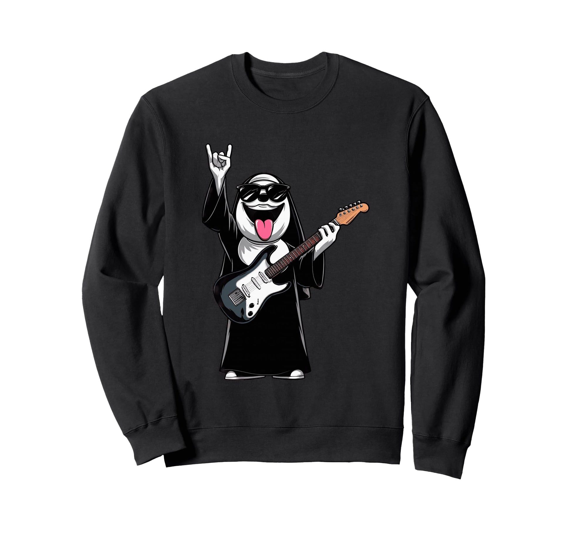 Funny Ghost Guitar Player Rock Music Sweatshirt - Graphic Print Men Women - T-Shirt, Sweatshirt, Hoodie