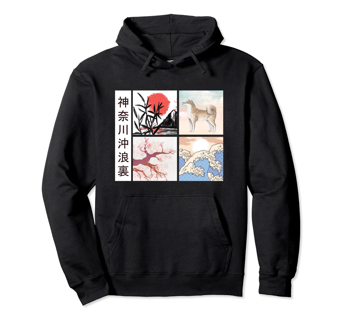 Japanese Art Shiba Inu Cherry Blossom Hoodie - Novelty Apparel Men Women - T-Shirt, Sweatshirt, Hoodie