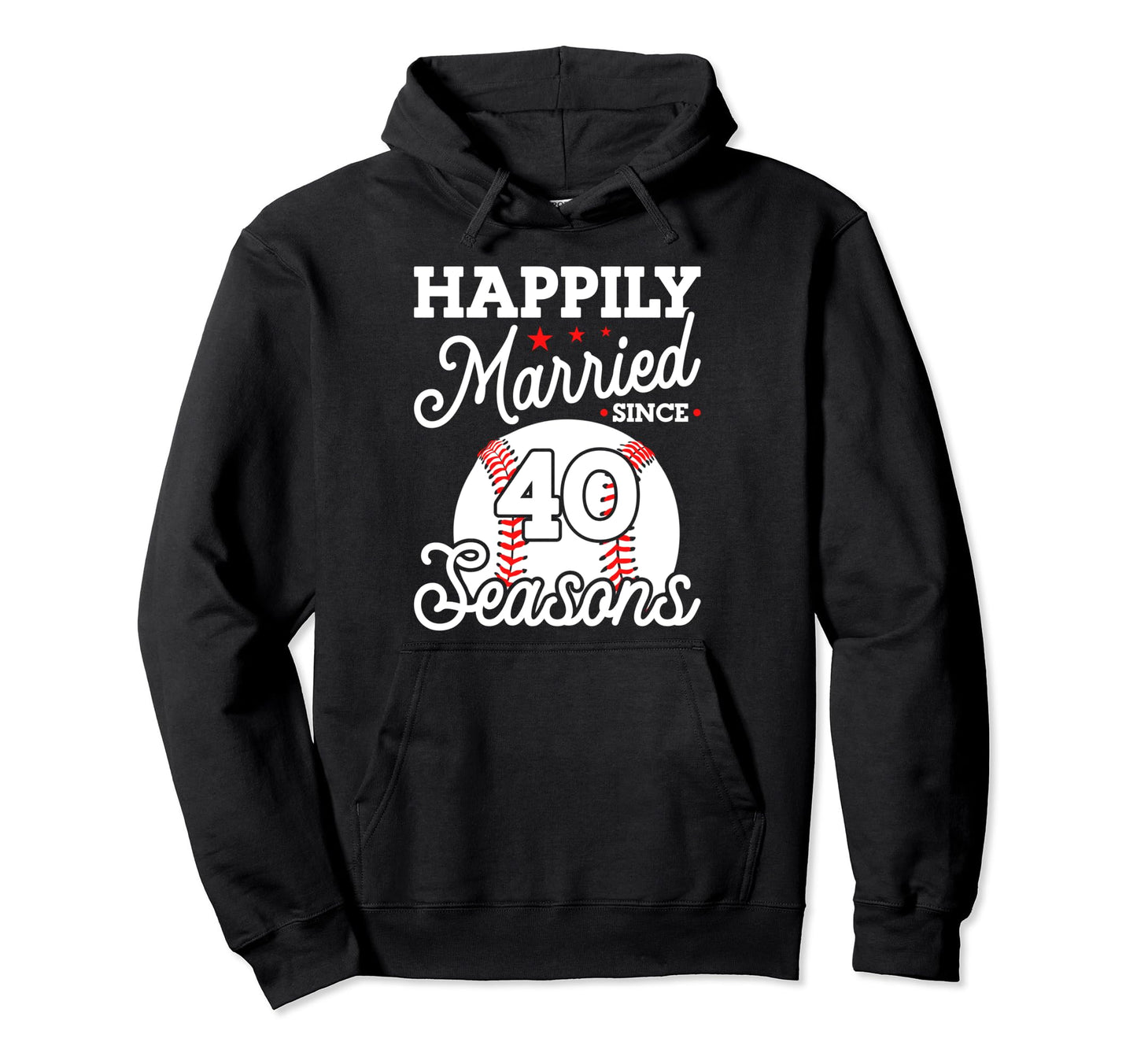 40Th Wedding Anniversary Baseball Hoodie - Minimalist Print for Adults - T-Shirt, Sweatshirt, Hoodie