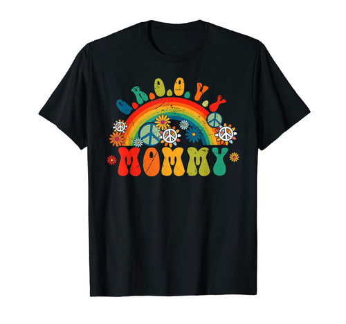 Groovy Mommy Rainbow Colorful T-Shirt - Aesthetic Graphic Men Women - T-Shirt, Sweatshirt, Hoodie