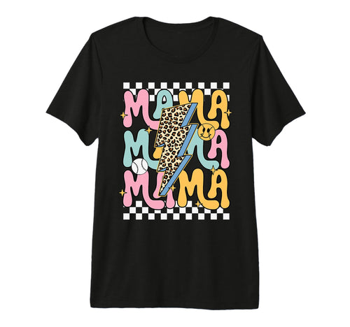Mama Leopard Lightning Bolt Baseball T-Shirt - Novelty Apparel Unisex - T-Shirt, Sweatshirt, Hoodie