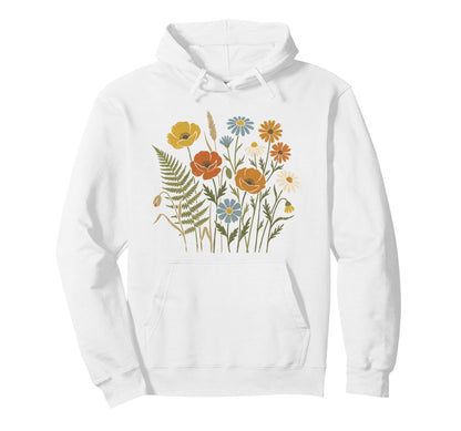 Boho Wildflowers Watercolor Floral Hoodie - Graphic Print Unisex - T-Shirt, Sweatshirt, Hoodie