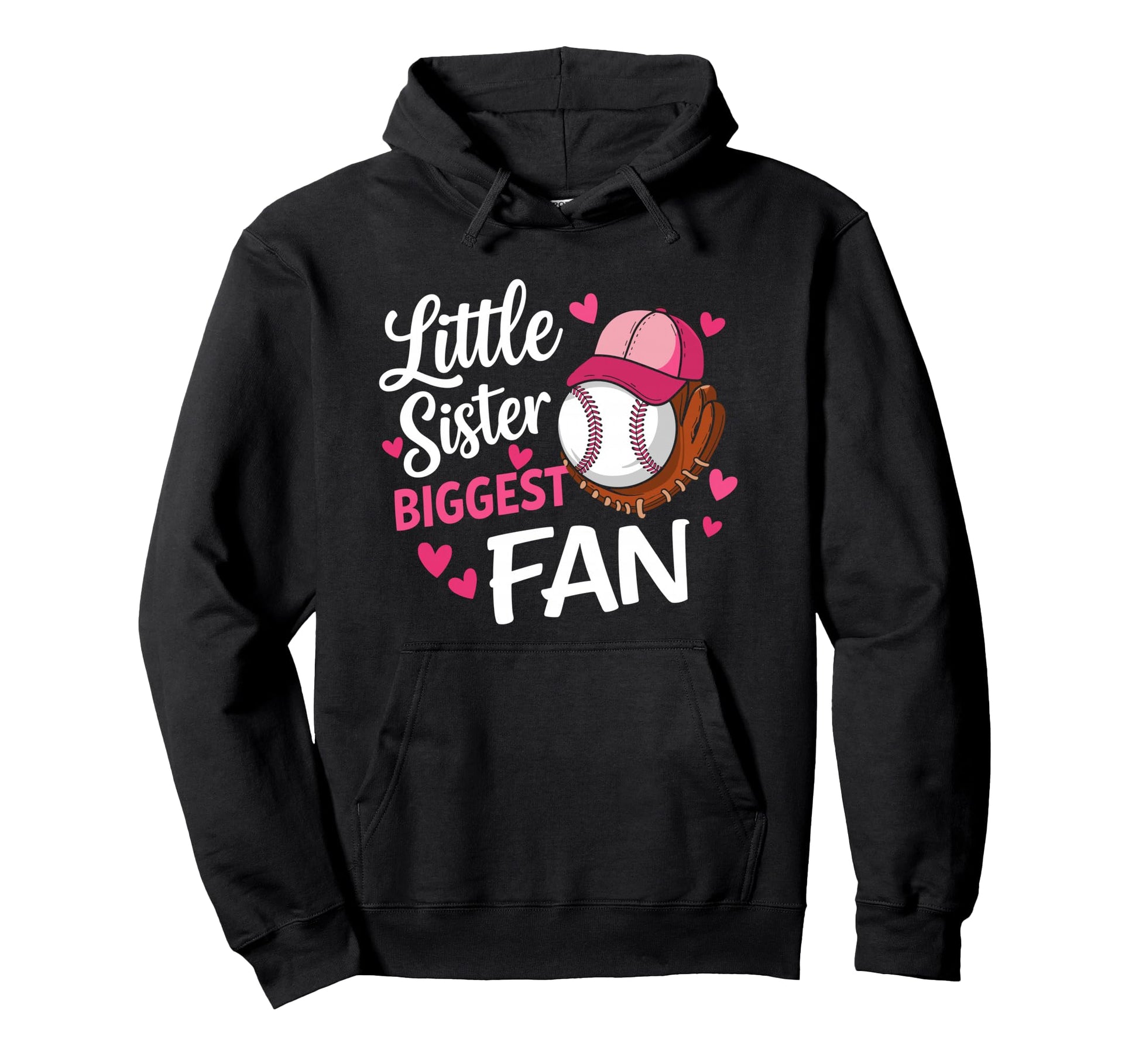 Funny Little Sister Biggest Fan Bow Hoodie - Custom Art Print Unisex - T-Shirt, Sweatshirt, Hoodie