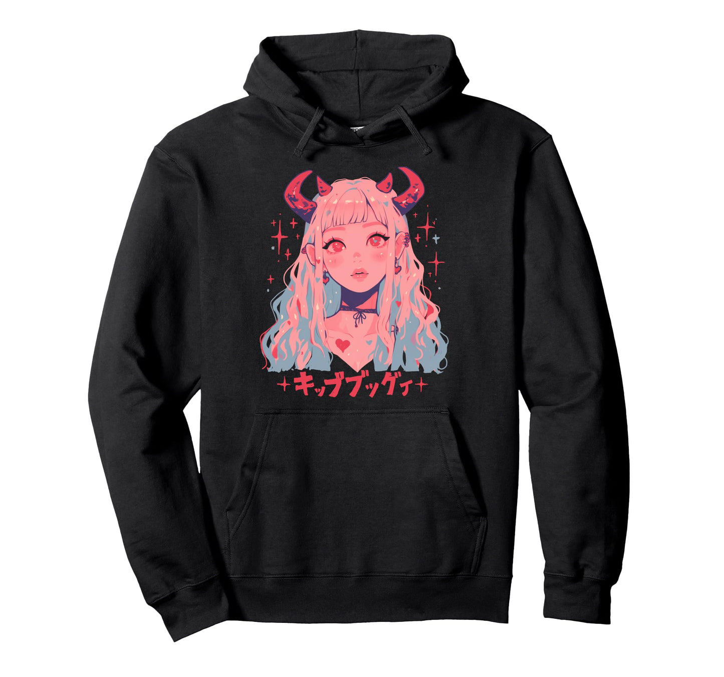 Goth Grunge Demon Anime Waifu Horror Alt Hoodie - Streetwear Style Unisex - T-Shirt, Sweatshirt, Hoodie