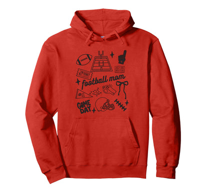 Football Mom Game Day Sporty Bow Team Hoodie - Custom Art Print Men Women - T-Shirt, Sweatshirt, Hoodie