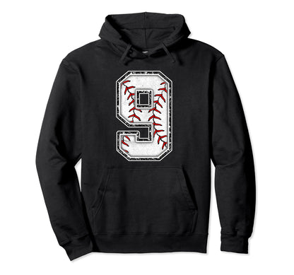 9 Years Old Birthday Baseball Theme Hoodie - Casual Everyday Wear Unisex - T-Shirt, Sweatshirt, Hoodie