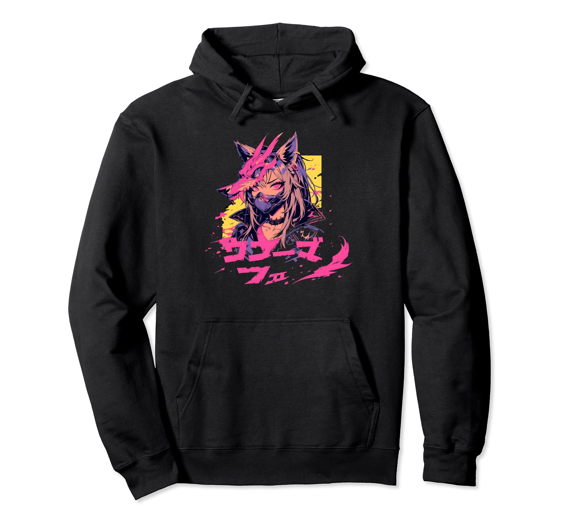 Goth Grunge Demon Anime Furry Wolf Hoodie - Minimalist Print Men Women - T-Shirt, Sweatshirt, Hoodie