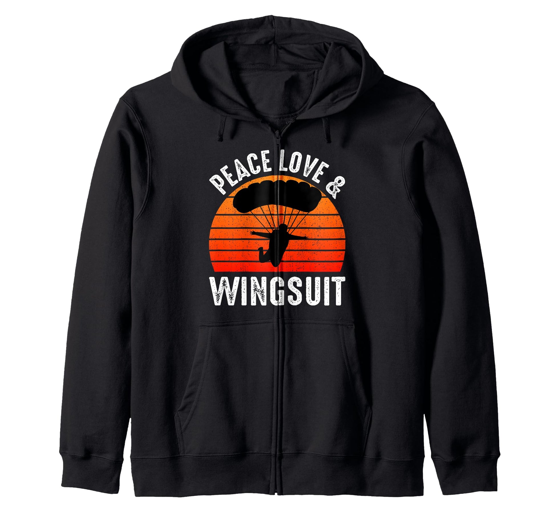 Peace Love Wingsuit Skydiving Sweatshirt - Trendy Graphic Men Women - T-Shirt, Sweatshirt, Hoodie