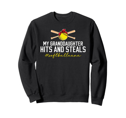 My Granddaughter Softball Nana Sweatshirt - Aesthetic Graphic Unisex - T-Shirt, Sweatshirt, Hoodie