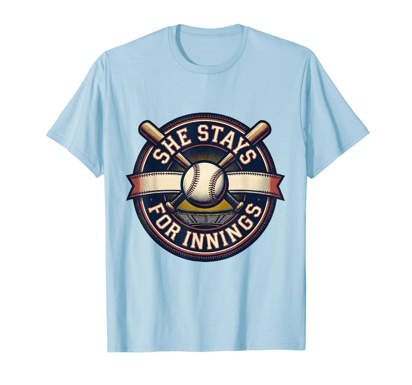She Stays Innings Baseball Mom T-Shirt - Trendy Graphic Unisex - T-Shirt, Sweatshirt, Hoodie