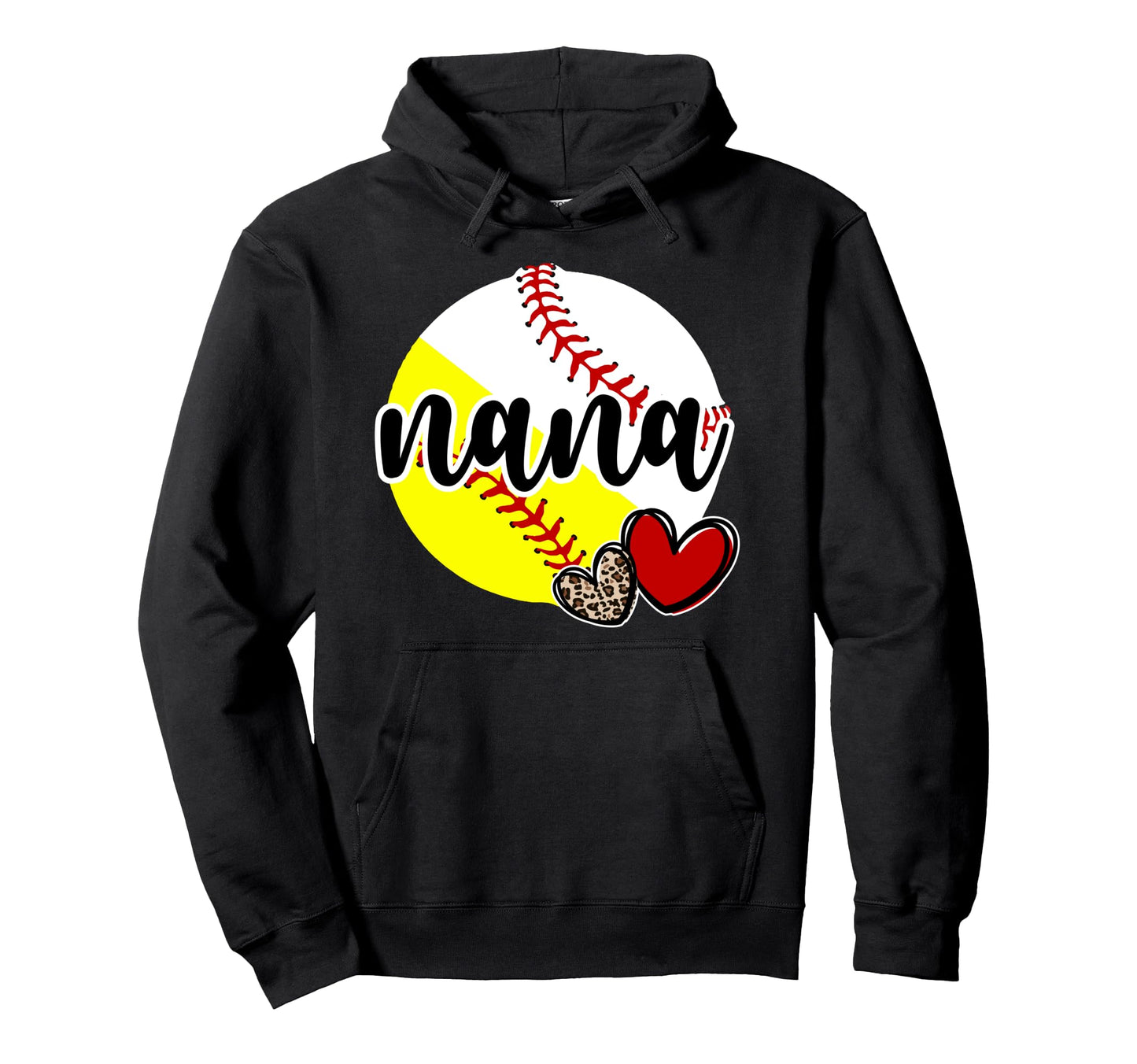 Baseball Softball Nana Proud Softball Hoodie - Graphic Print Men Women - T-Shirt, Sweatshirt, Hoodie