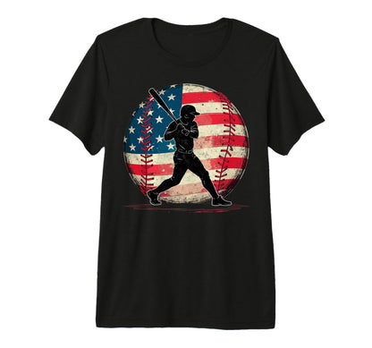 Baseball Us Flag Baseball Lover Dad T-Shirt - Minimalist Print for Adults - T-Shirt, Sweatshirt, Hoodie