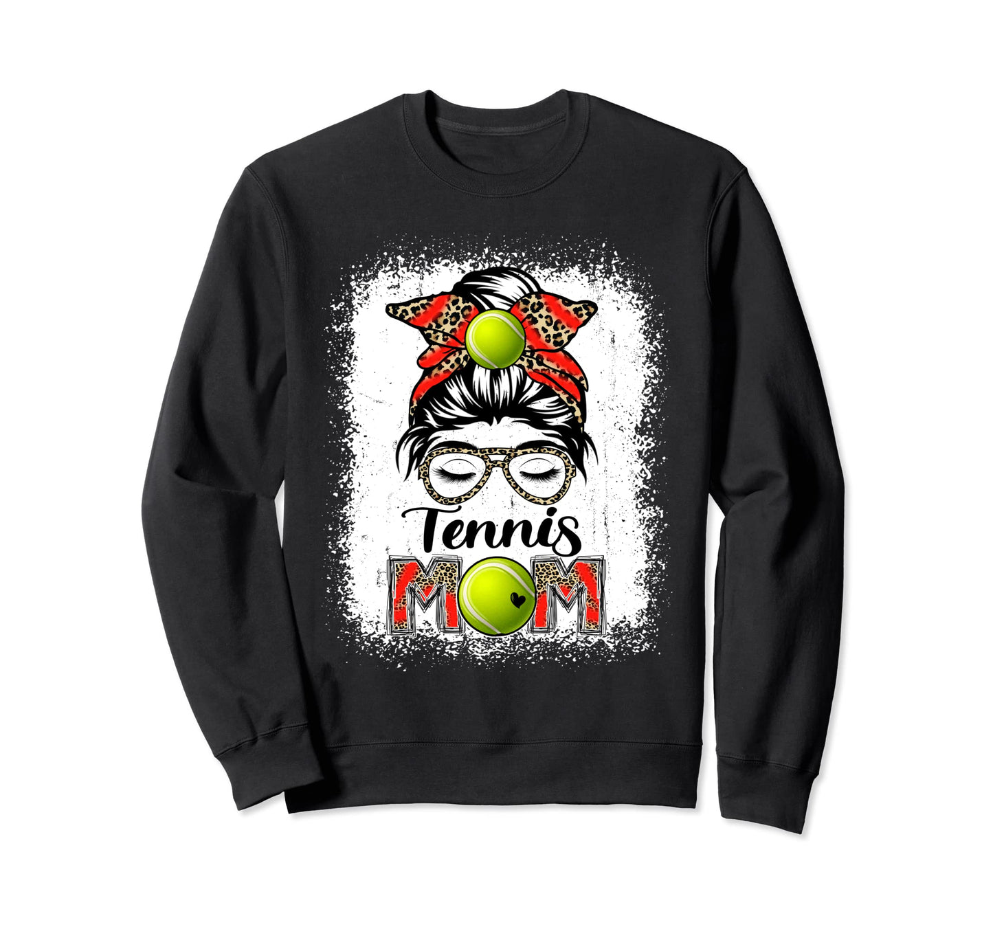 Tennis Mom Game Day Messy Bun Sweatshirt - Casual Everyday Wear Men Women - T-Shirt, Sweatshirt, Hoodie