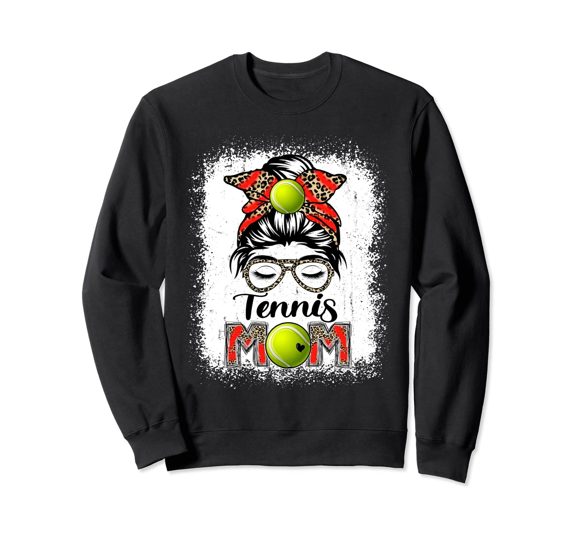 Tennis Mom Game Day Messy Bun Sweatshirt - Casual Everyday Wear Men Women - T-Shirt, Sweatshirt, Hoodie