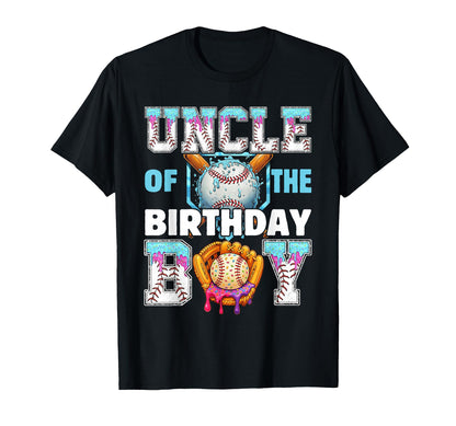 Baseball Ice Cream Drip Uncle Birthday T-Shirt - Graphic Print Men Women - T-Shirt, Sweatshirt, Hoodie