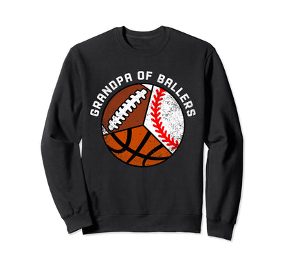 Grandpa Ballers Funny Baseball Sweatshirt - Unique Graphic Men Women - T-Shirt, Sweatshirt, Hoodie