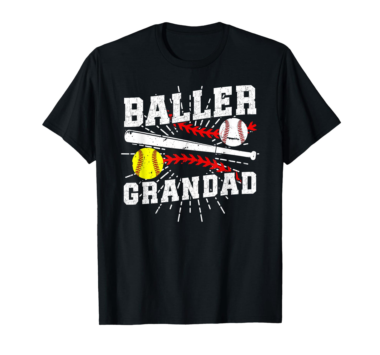 Baller Grandad Proud Softball T-Shirt - Novelty Apparel for Adults - T-Shirt, Sweatshirt, Hoodie