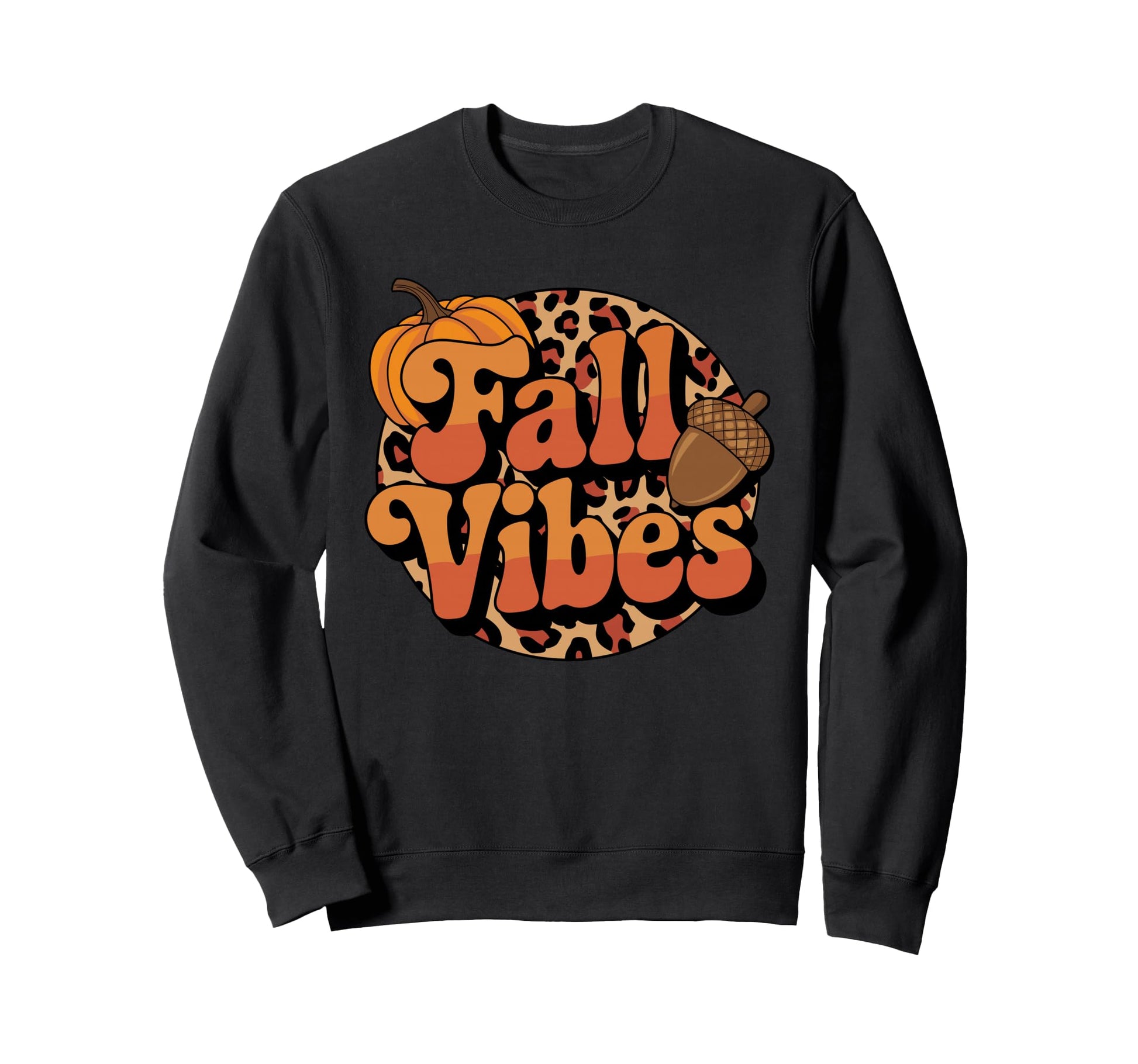 Fall Vibes Rainbow Fall Season Leopard Sweatshirt - Novelty Apparel Unisex - T-Shirt, Sweatshirt, Hoodie