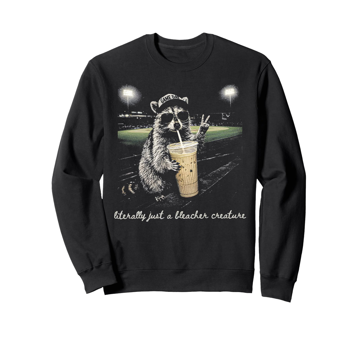 Raccoon Literally Just Bleacher Sweatshirt - Streetwear Style Unisex - T-Shirt, Sweatshirt, Hoodie