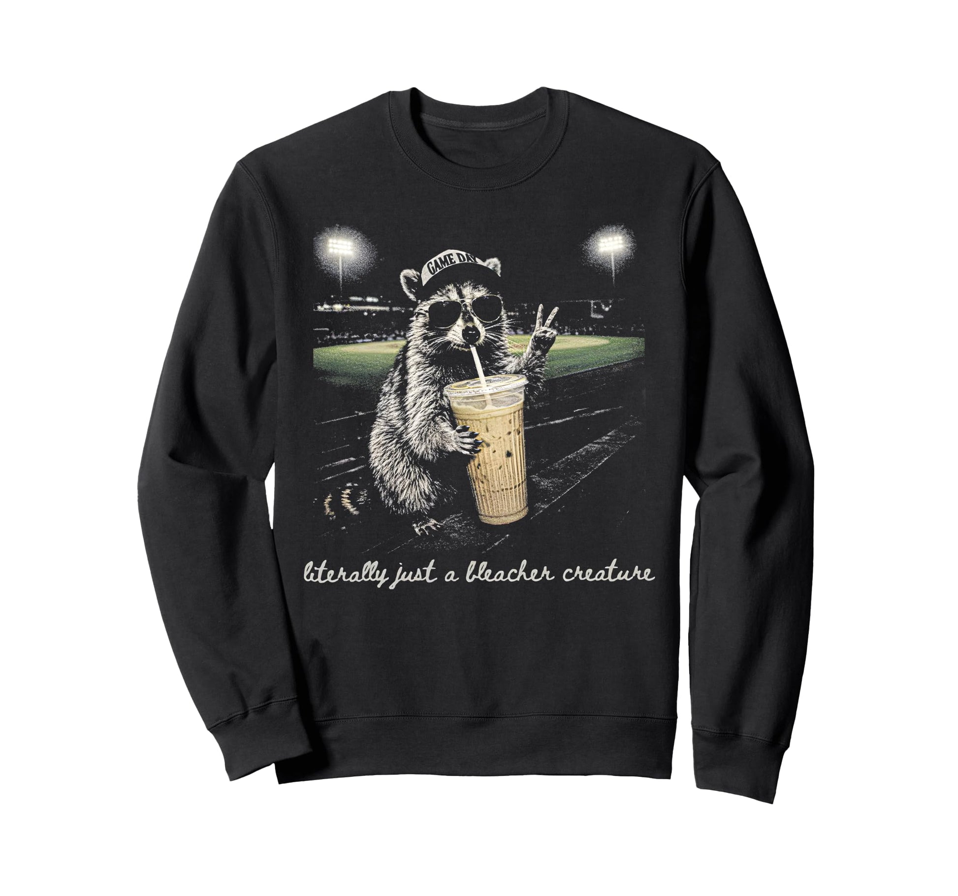 Raccoon Literally Just Bleacher Sweatshirt - Streetwear Style Unisex - T-Shirt, Sweatshirt, Hoodie