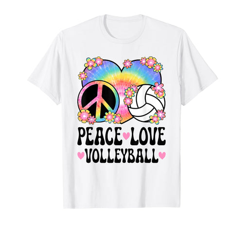 Peace Love Volleyball Lover 60S T-Shirt - Casual Everyday Wear Men Women - T-Shirt, Sweatshirt, Hoodie