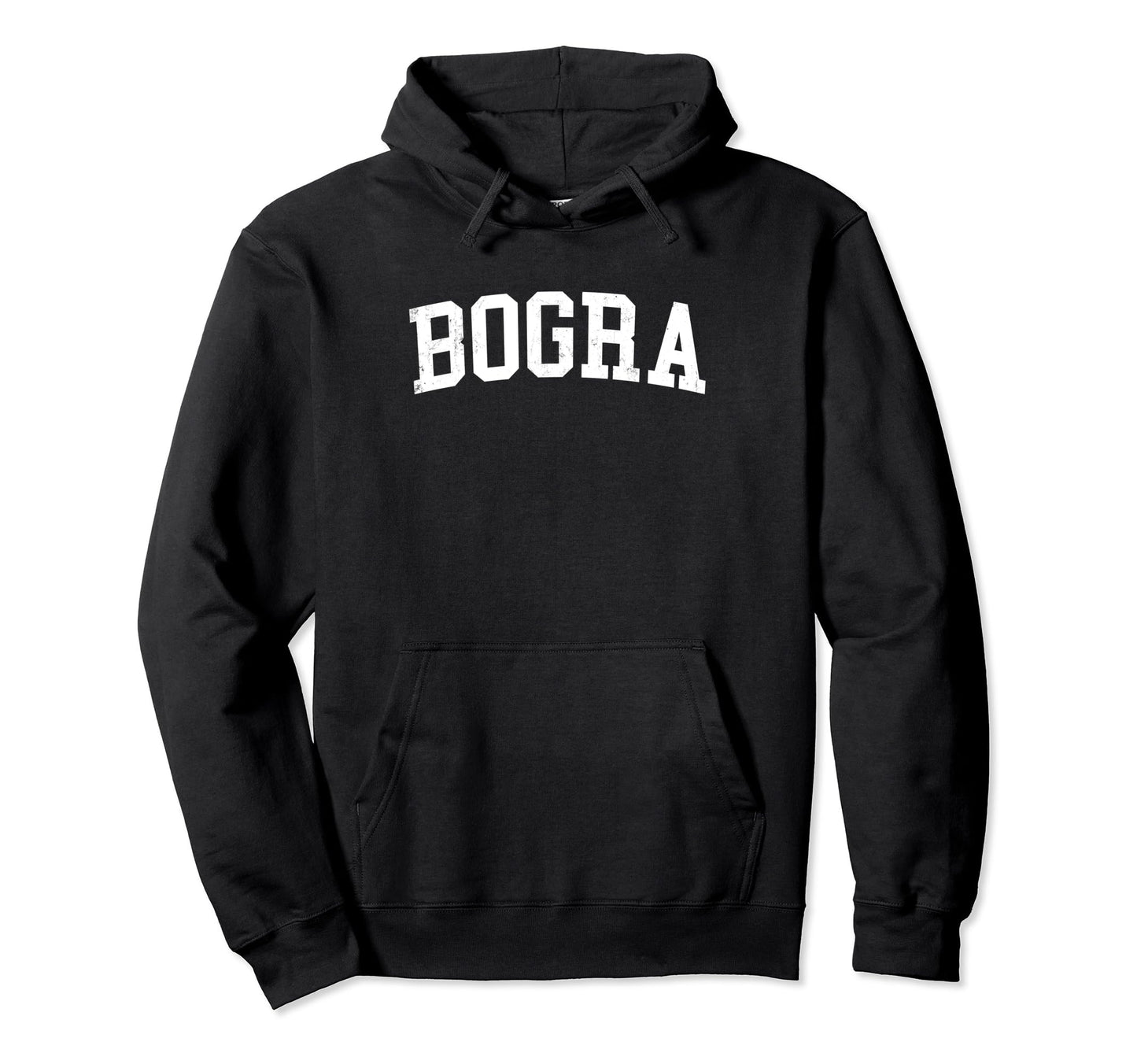 Bogra Bangladesh Distressed White Hoodie - Minimalist Print for Adults - T-Shirt, Sweatshirt, Hoodie