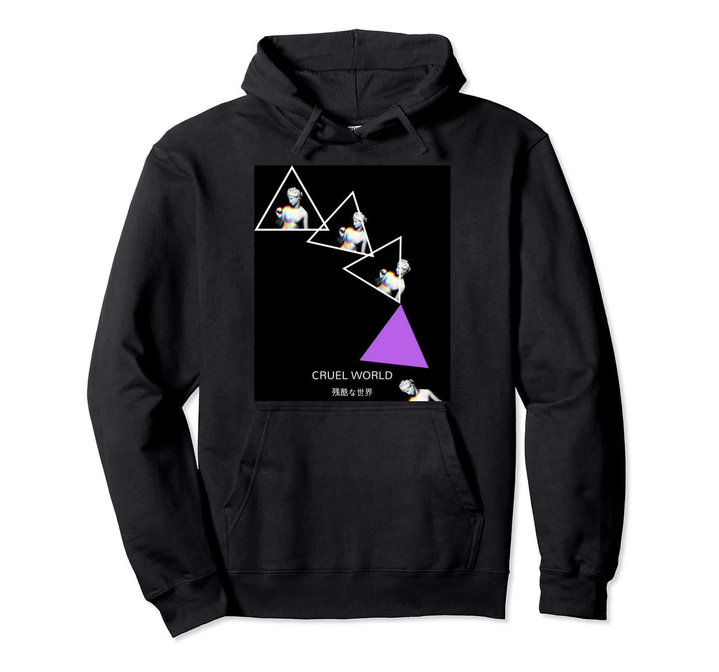 Cruel World Vaporwave Aesthetic Hoodie - Custom Art Print Unisex - T-Shirt, Sweatshirt, Hoodie