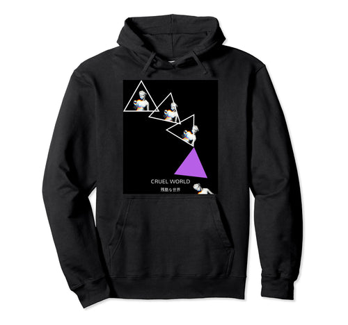 Cruel World Vaporwave Aesthetic Hoodie - Custom Art Print Unisex - T-Shirt, Sweatshirt, Hoodie