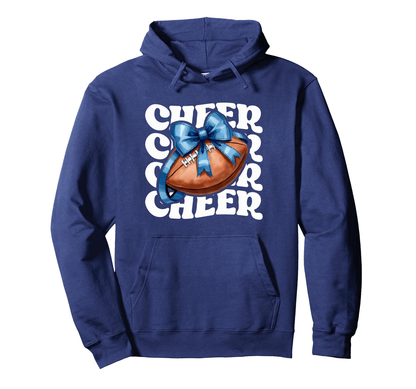 Game Day Blue Cheerleader Mom Hoodie - Casual Everyday Wear Unisex - T-Shirt, Sweatshirt, Hoodie