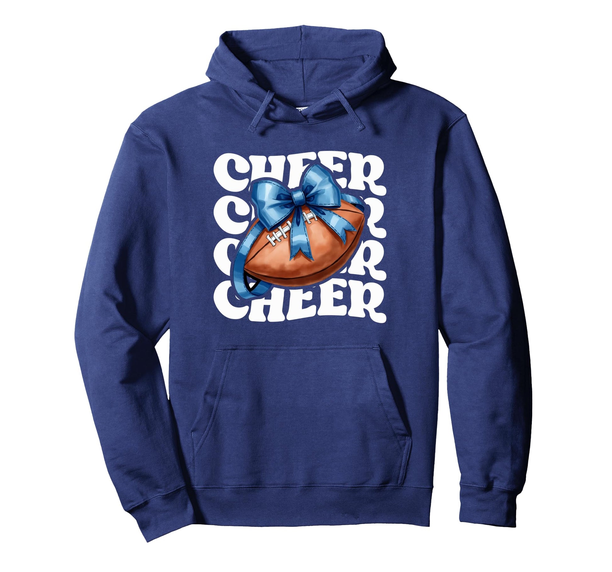 Game Day Blue Cheerleader Mom Hoodie - Casual Everyday Wear Unisex - T-Shirt, Sweatshirt, Hoodie