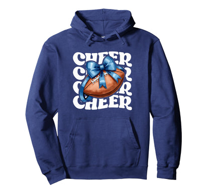 Game Day Blue Cheerleader Mom Hoodie - Casual Everyday Wear Unisex - T-Shirt, Sweatshirt, Hoodie