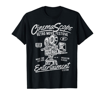 Cinema Scope Movie Camera T-Shirt - Casual Everyday Wear Unisex - T-Shirt, Sweatshirt, Hoodie