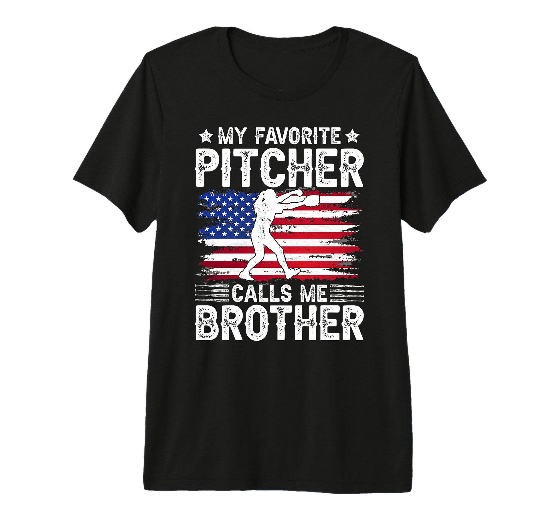 Favorite Baseball Pitcher Brother T-Shirt - Graphic Print for Adults - T-Shirt, Sweatshirt, Hoodie