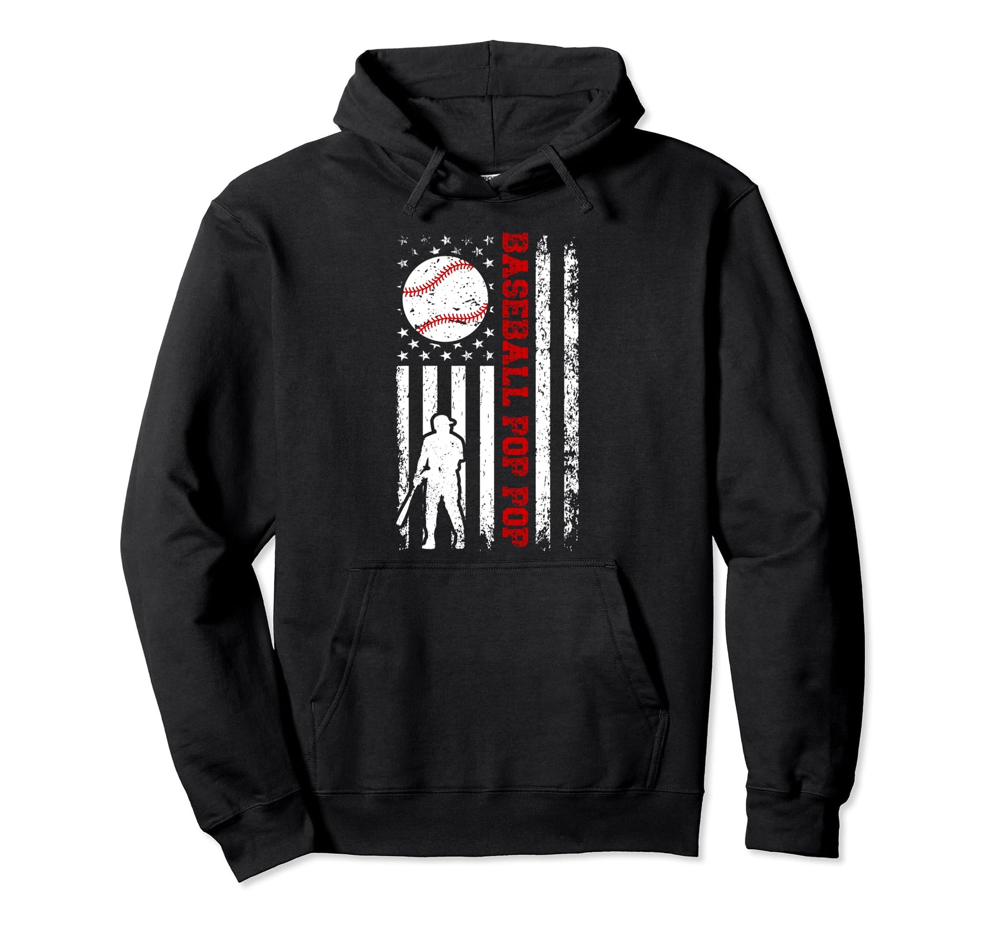 Baseball Pop Pop Us Flag Pop Pop Hoodie - Casual Everyday Wear for Adults - T-Shirt, Sweatshirt, Hoodie