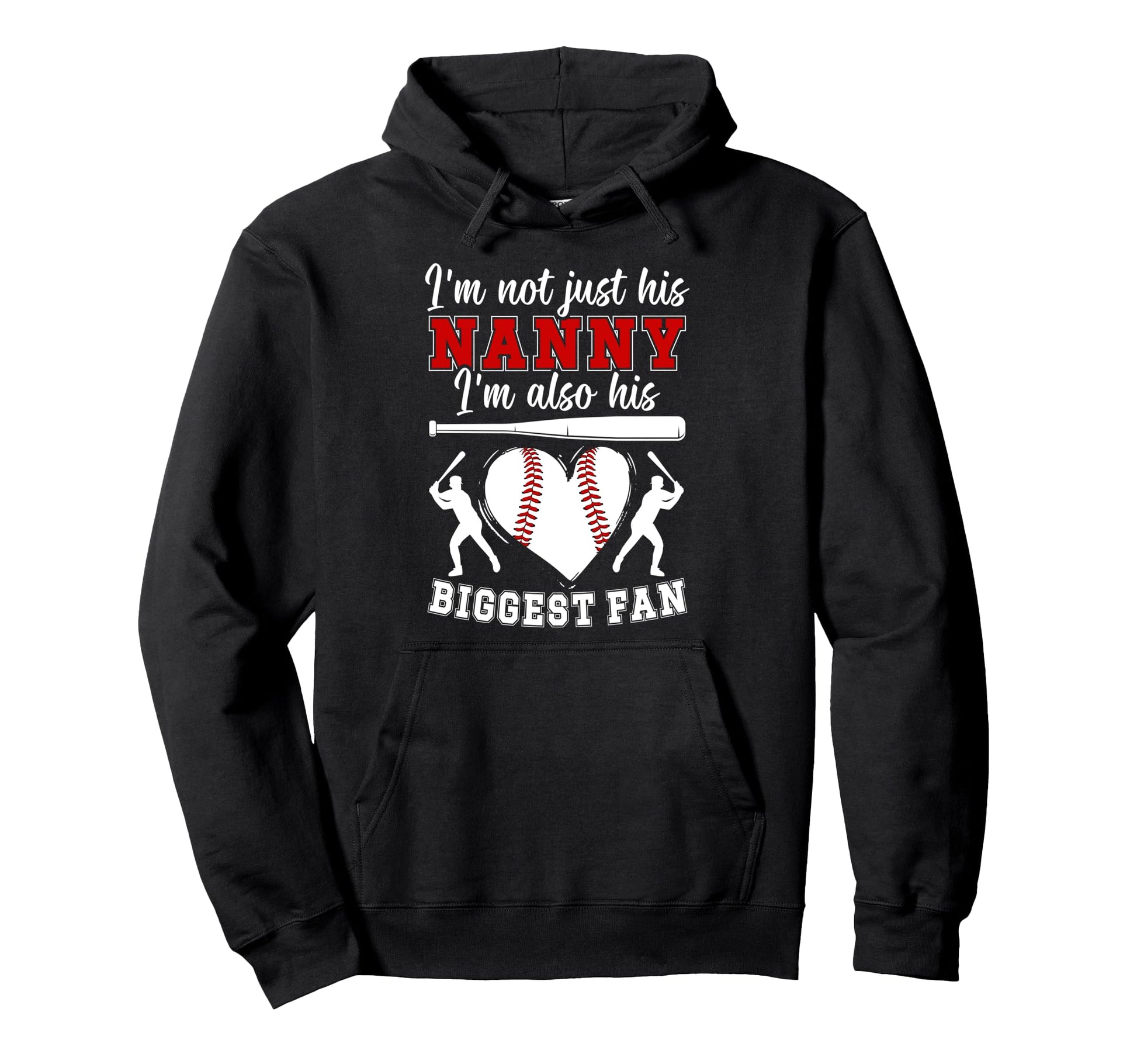 His Biggest Fan Baseball Nanny Baseball Hoodie - Minimalist Print Unisex - T-Shirt, Sweatshirt, Hoodie